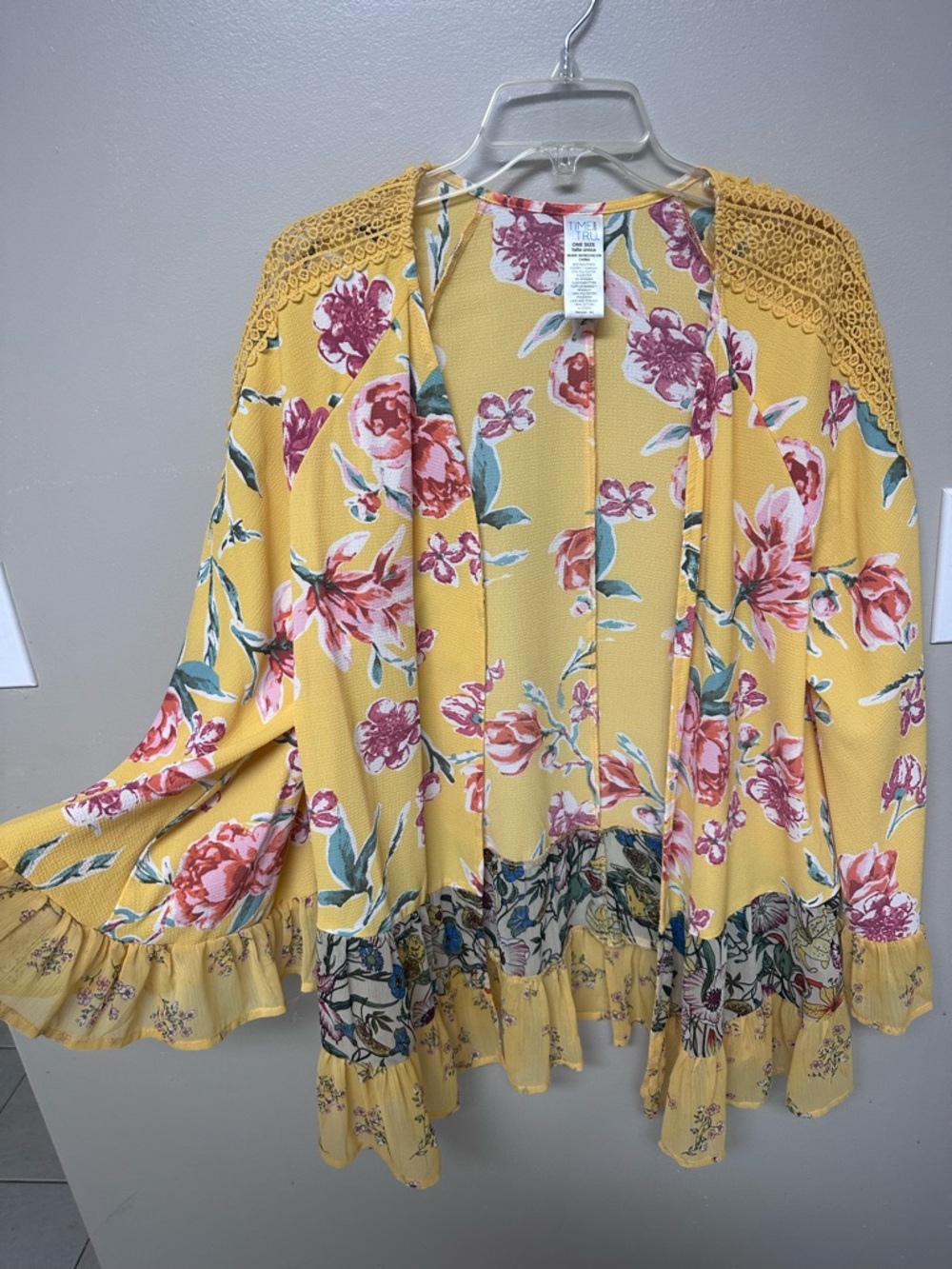 Women's Time and Tru Floral Open-Front Kimono - Picture 3 of 3